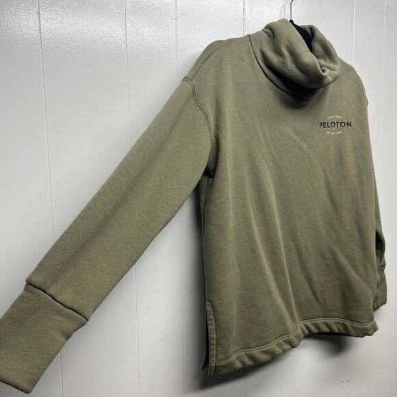 Peloton Turtle Neck Women's Long Sleeve Sweatshirt Size Medium Olive Green - Picture 6 of 11